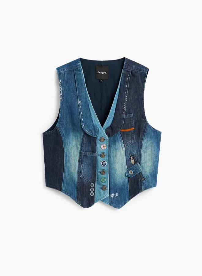 DESIGUAL Blue Grupo Articulos Modelo Overcoat for Women | Best Price UAE